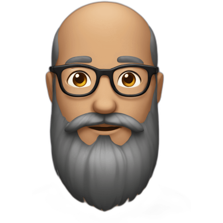 barbu brun à lunettes emoji