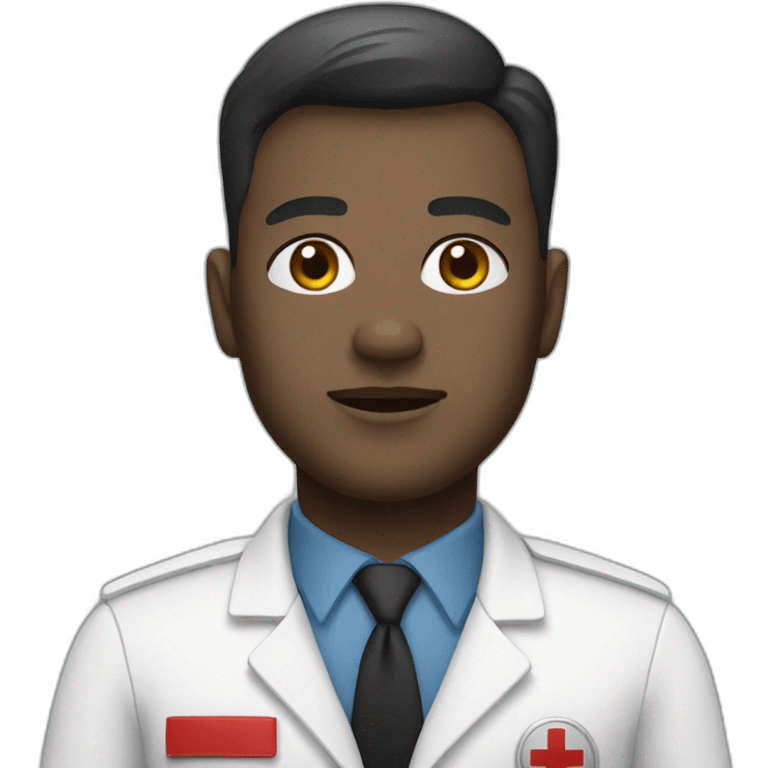 Ambulance man with white skin emoji