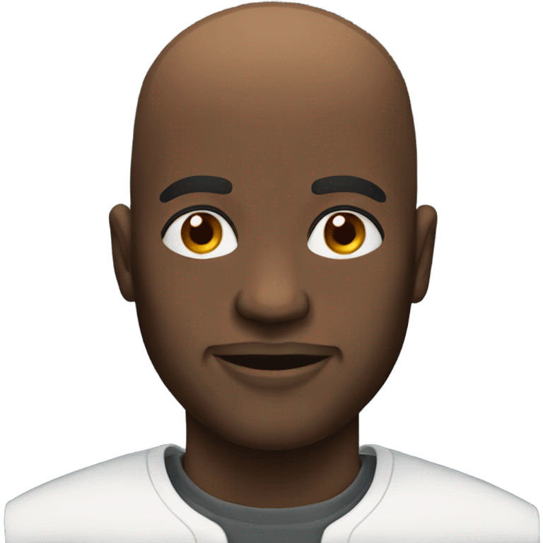 Black bald man emoji