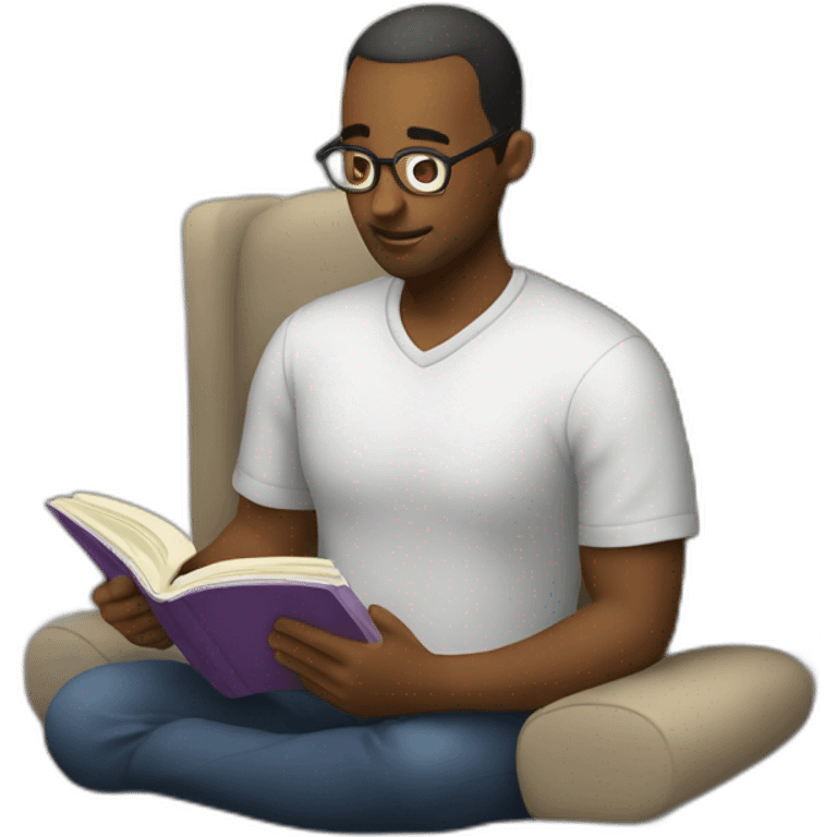 man reading a self help book emoji