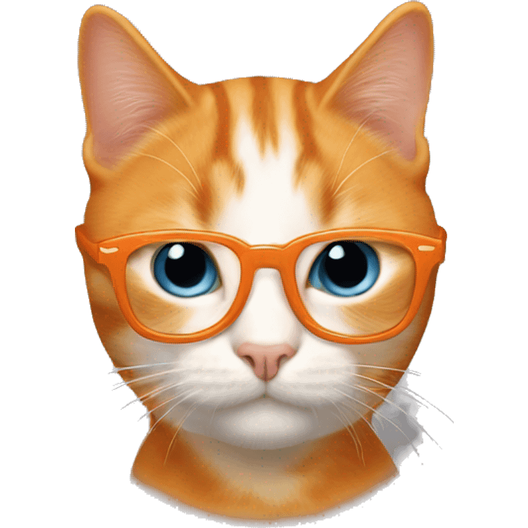 Orange cat being held by blonde man in glasses emoji