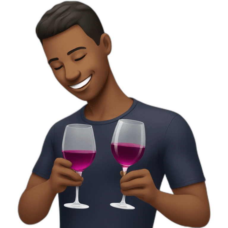 Gay pouring wine emoji