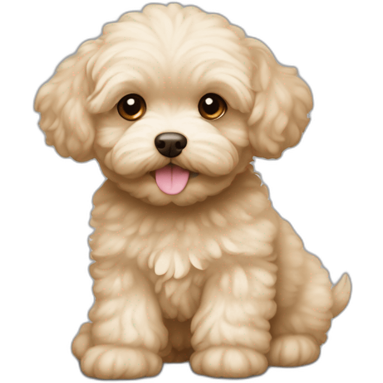 very light beige middle maltipoo with light brown ear emoji