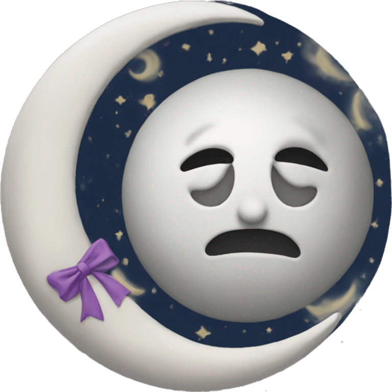 Moon with a bow  emoji