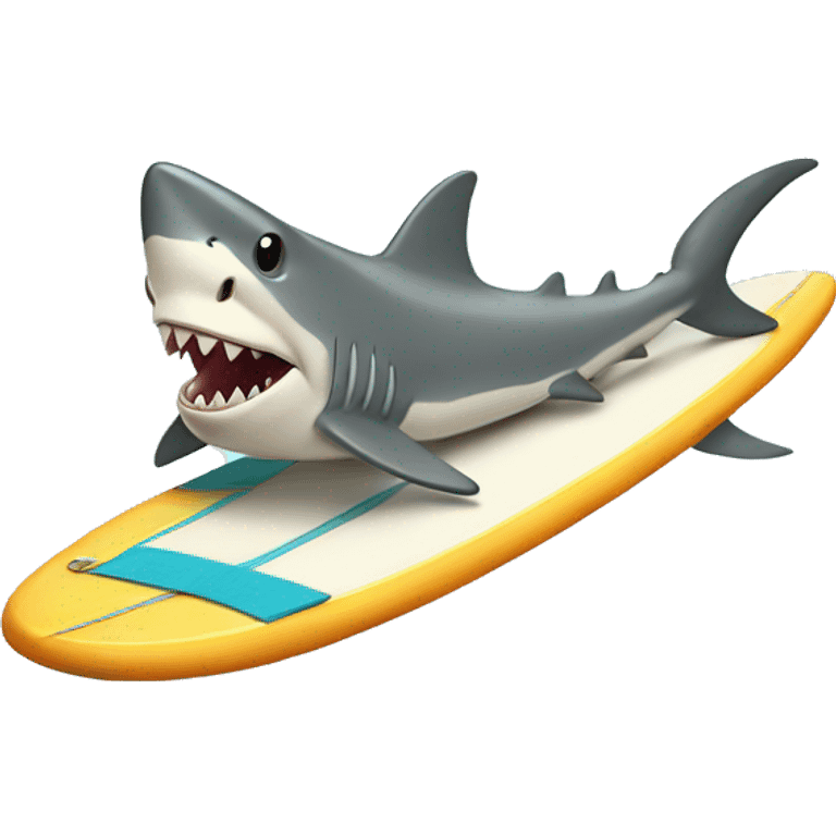 Shark on a surf board emoji