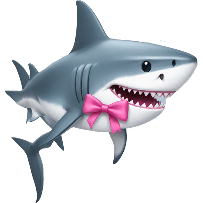 Shark with pink bow emoji