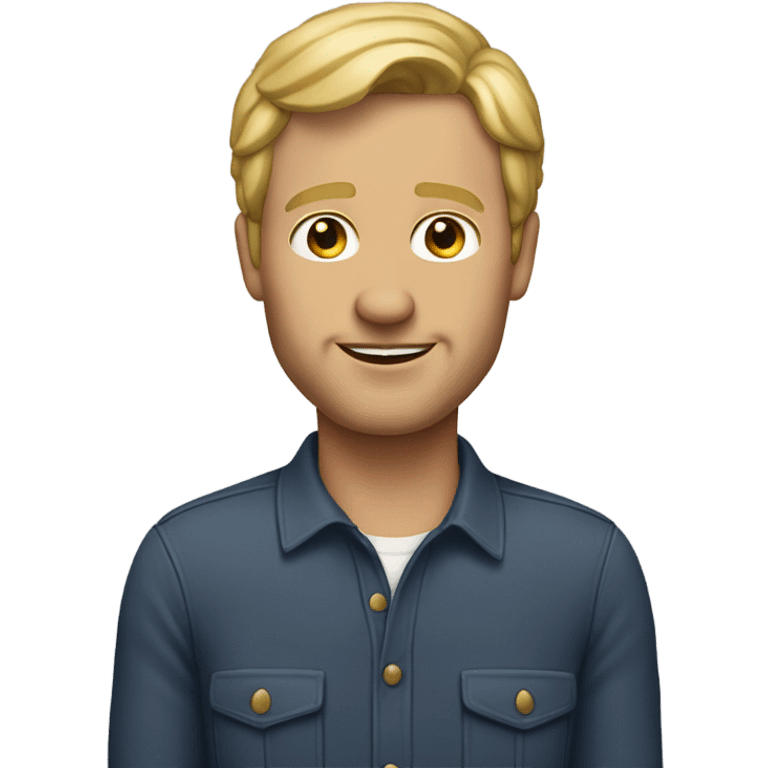 50 year old male with lite skin and dirty blonde hair and gl emoji