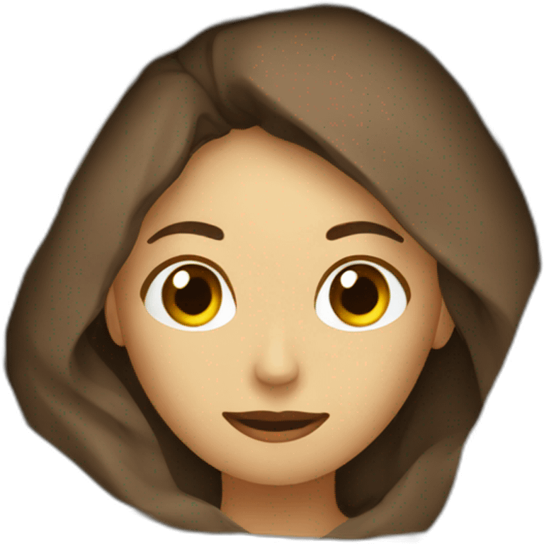 A gray folded blanket woman brown emoji