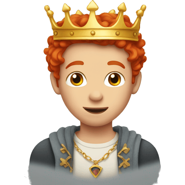 red hair boy with a crown emoji