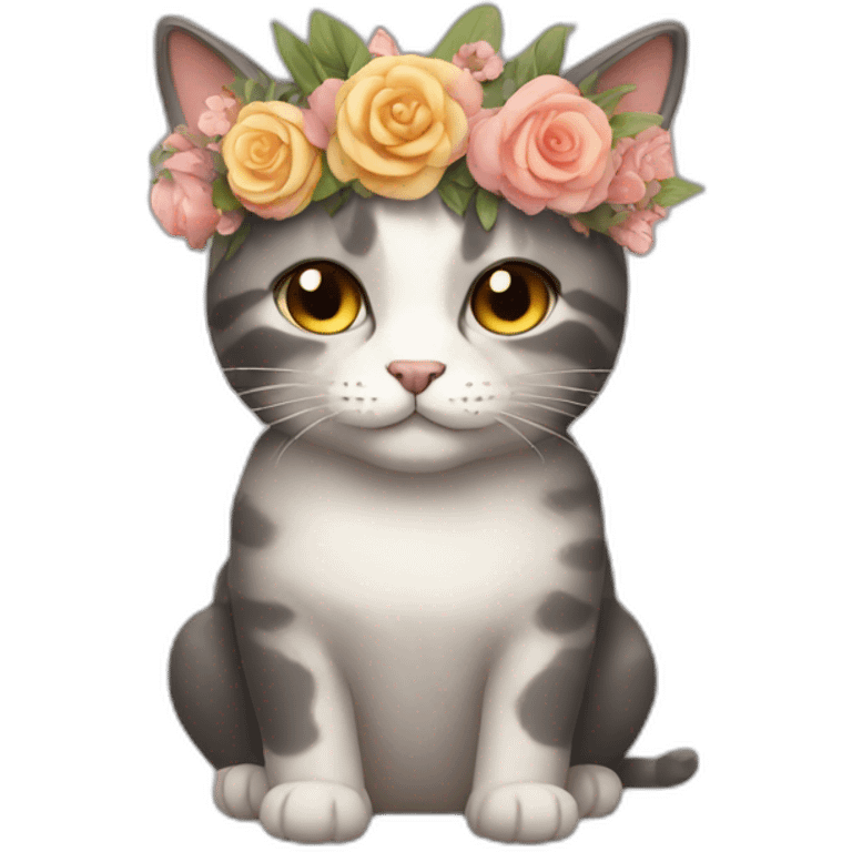 Cat with flower crown  emoji