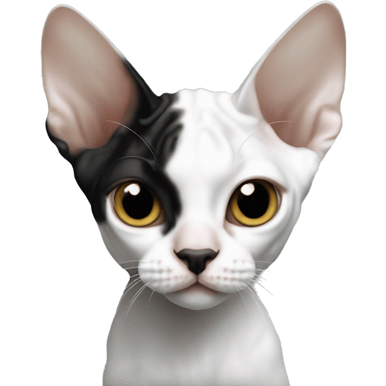 Devon Rex black and white with black nose emoji