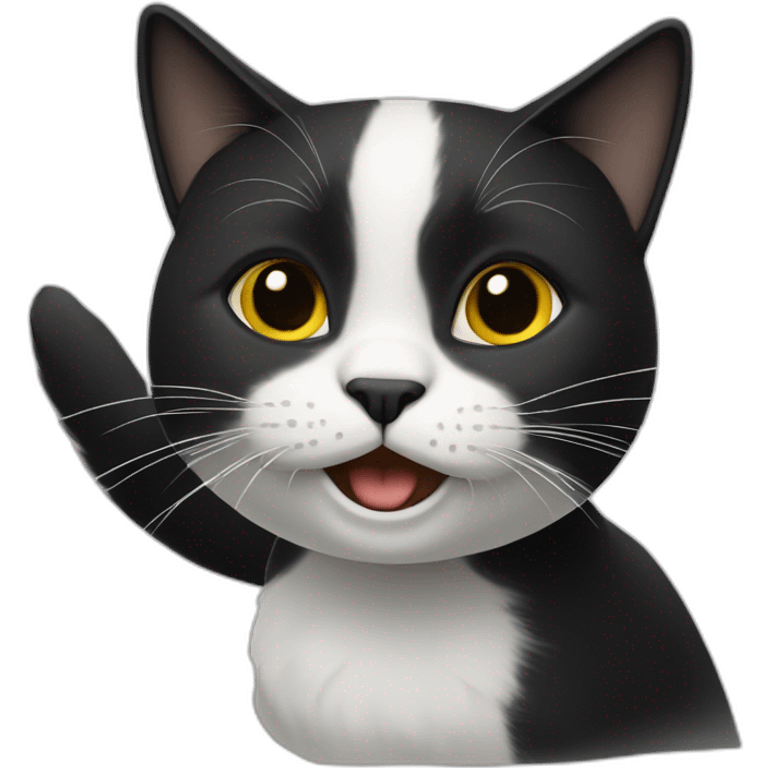 un gato blanco y negro emoji