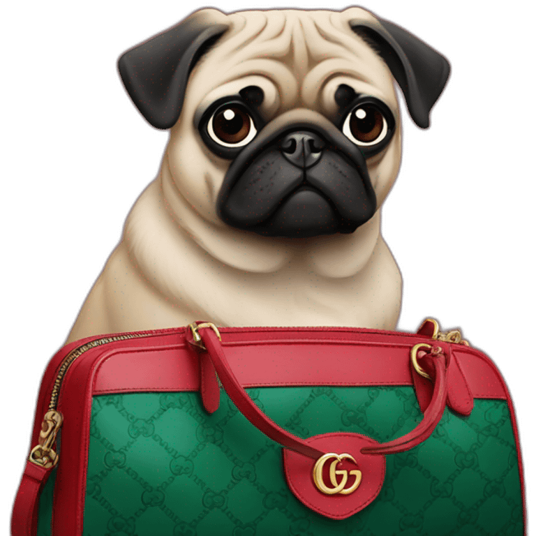 PUG WEARING GUCCI BAG emoji