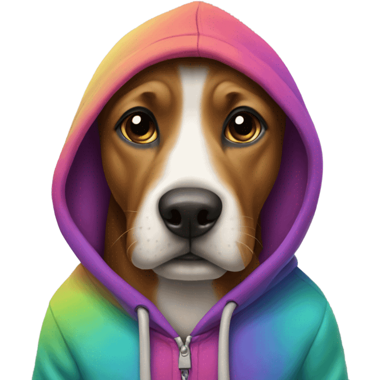 Dog wearing a hoodie emoji