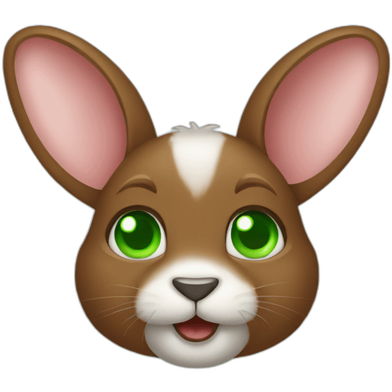 brown rabbit with green eyes  emoji