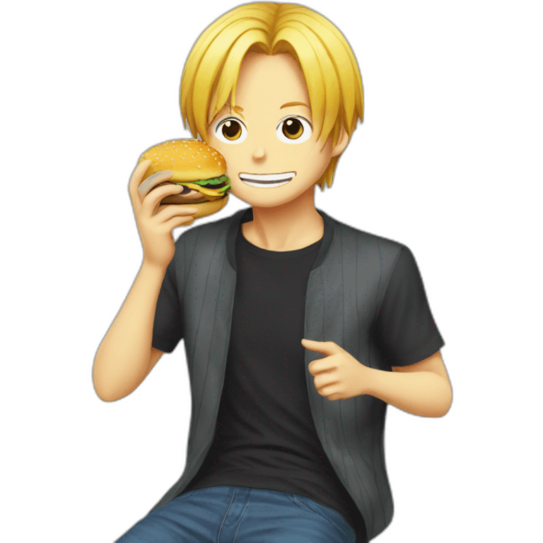 Sanji eat a hamburger emoji