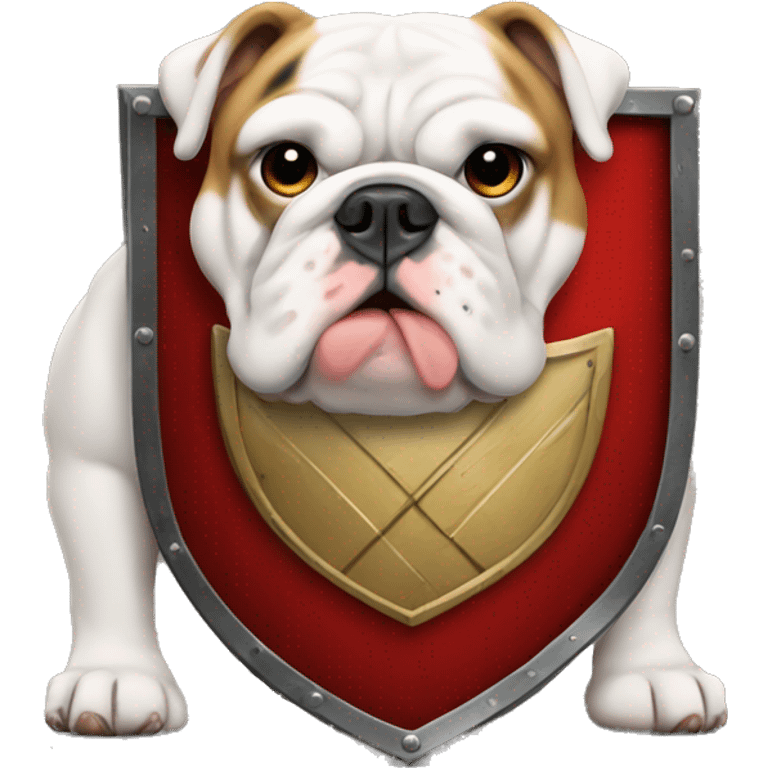 english bulldog with a shield emoji