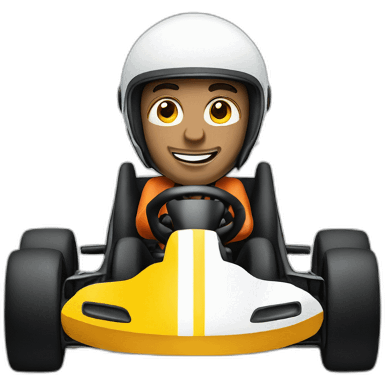 guy driving go karting emoji