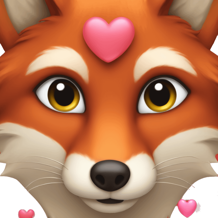 lush red fox face with hearts and  female  emoji