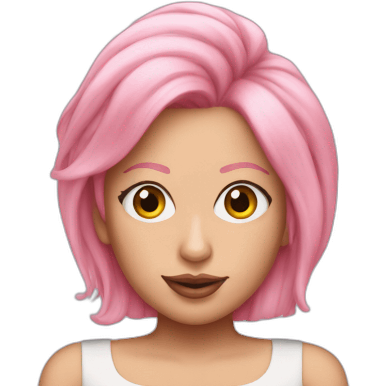 Lady gaga with pink hair emoji