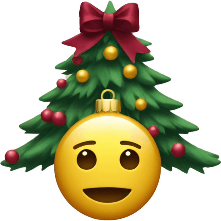 Christmas tree with burgundy decorations  emoji