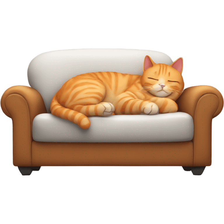 Sleeping snoring ginger cat on sofa emoji