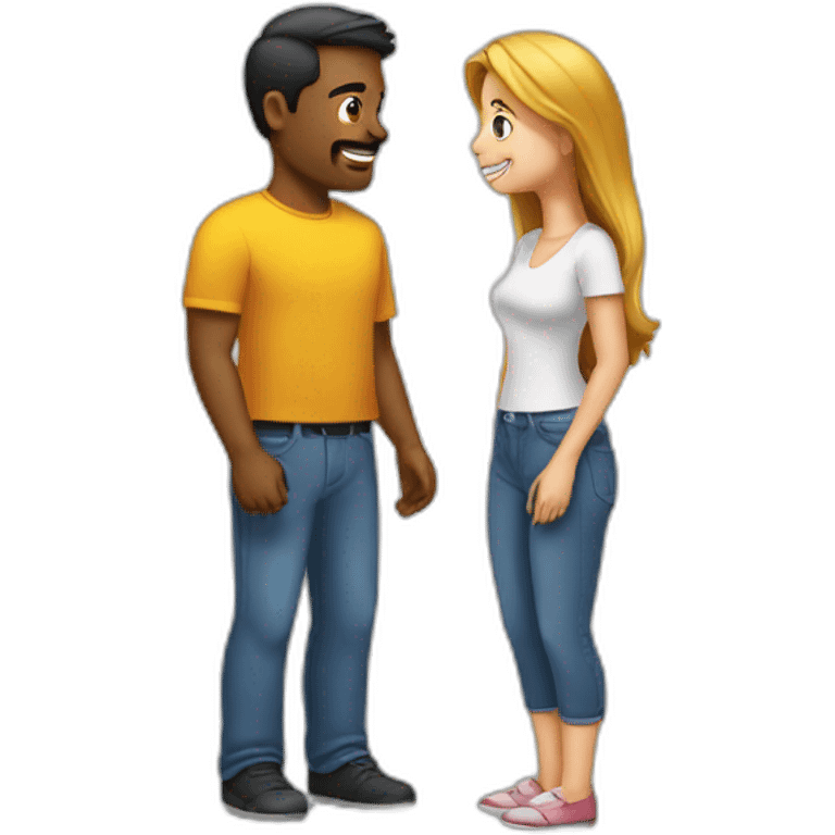 Man talk to a women he is in front of her emoji