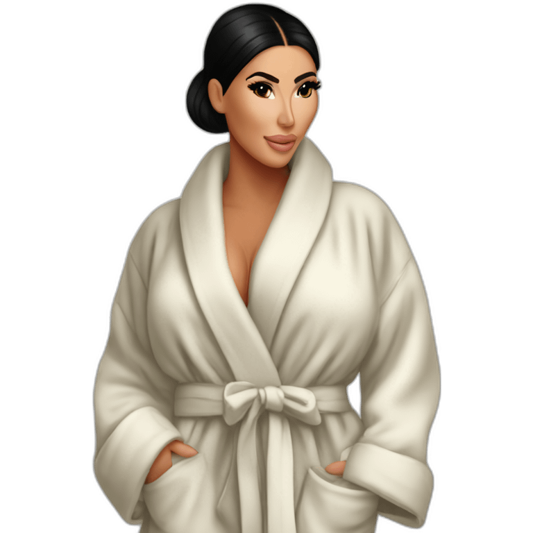 Kim kardashian perfect round bum bathrobe behind emoji