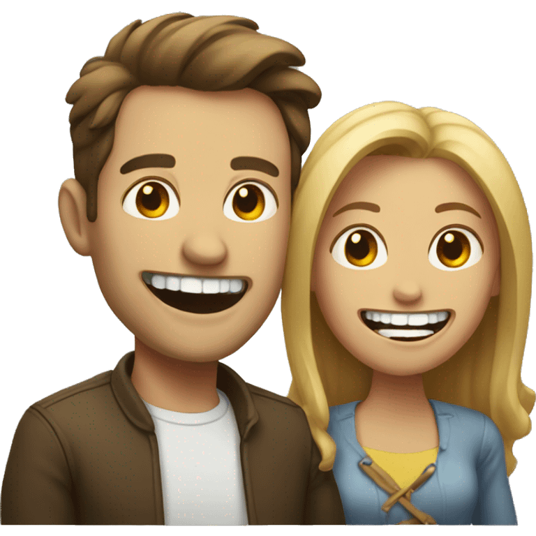 Man and woman with big teeth  emoji