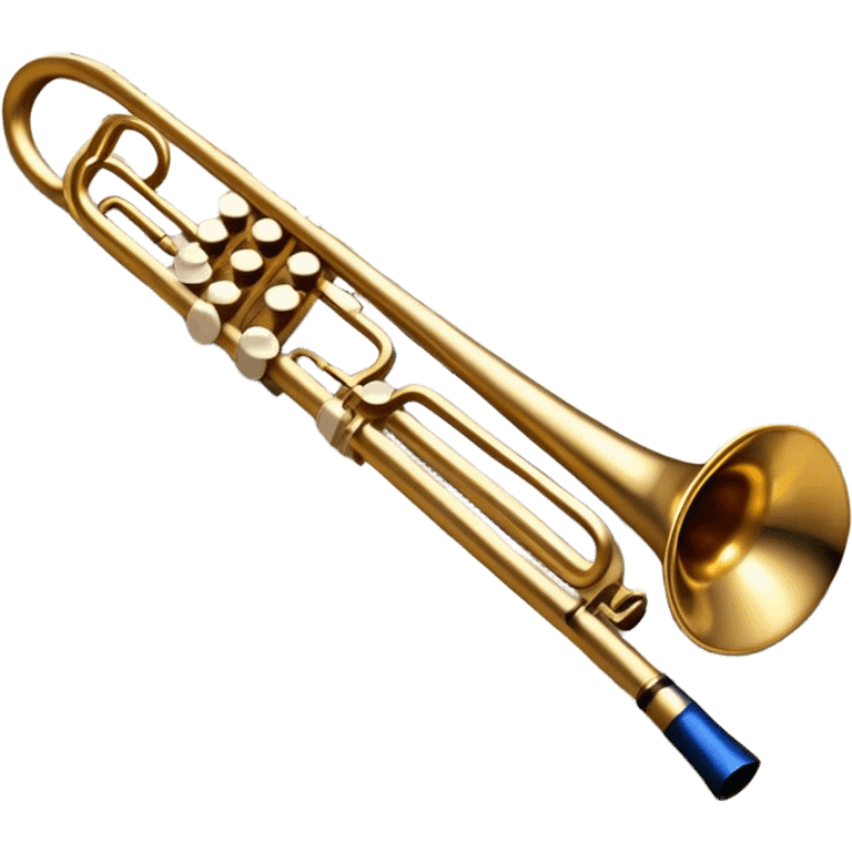 Create an elegant and artistic emoji that represents music arrangement and orchestration. The design should feature a conductor's baton, musical scores, and various orchestral instruments (e.g., violin, trumpet, flute). Incorporate flowing lines to represent harmony and orchestral balance, along with a subtle representation of sheet music. Use rich, classical colors like gold, silver, or deep blue, and create an atmosphere of sophistication and precision. The background should be transparent. emoji