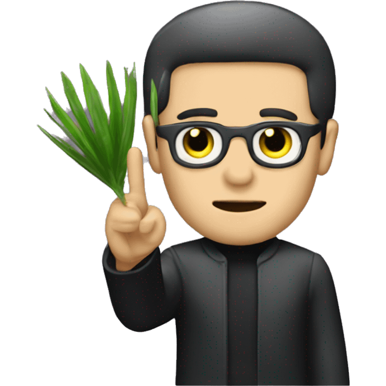  Matrix Neo, holding up palm, funny emoji