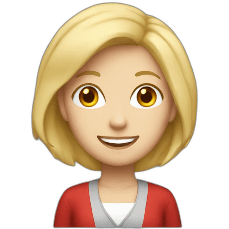 female teacher with blonde hair likes red emoji