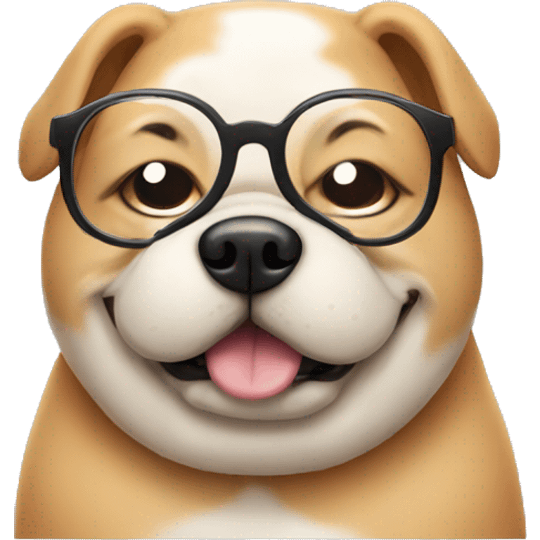 fat dog with glasses emoji