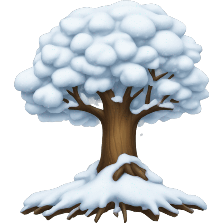 tree covered in snow emoji