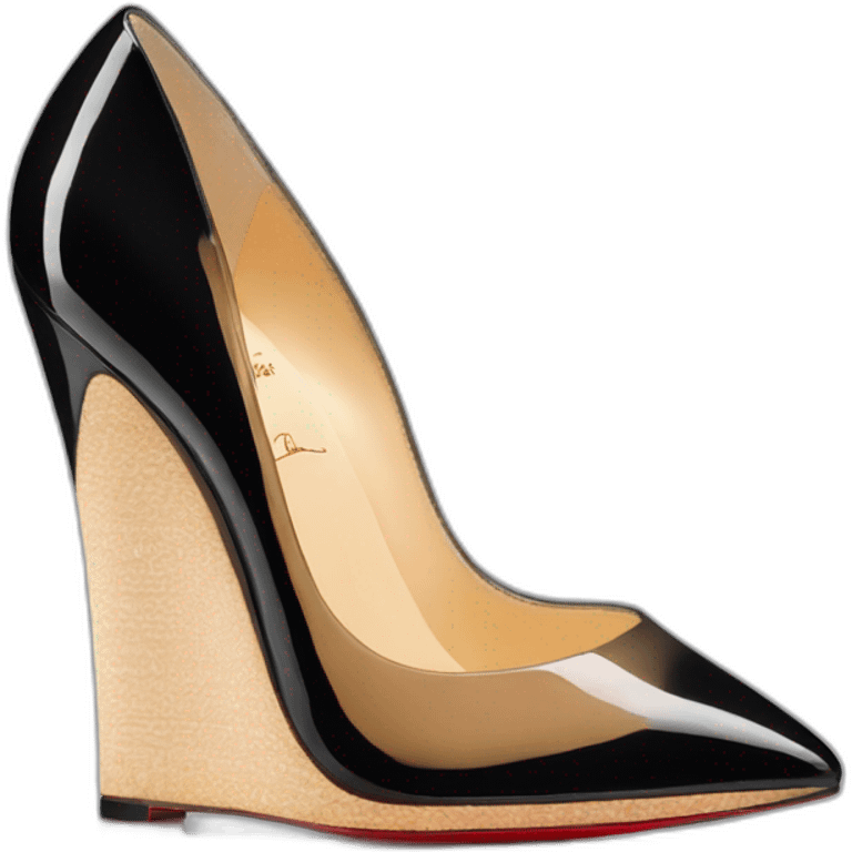 One WEDGE heel LOUBOUTIN black PATENT emoji