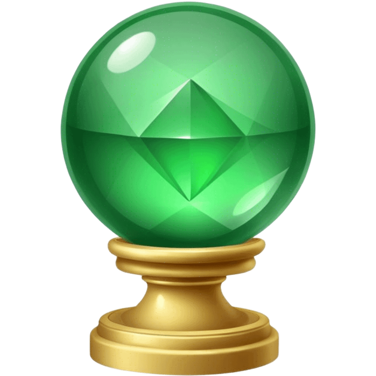 green crystall ball on the small stand emoji