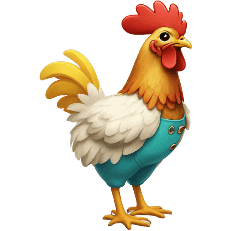 Chicken wearing pants  emoji