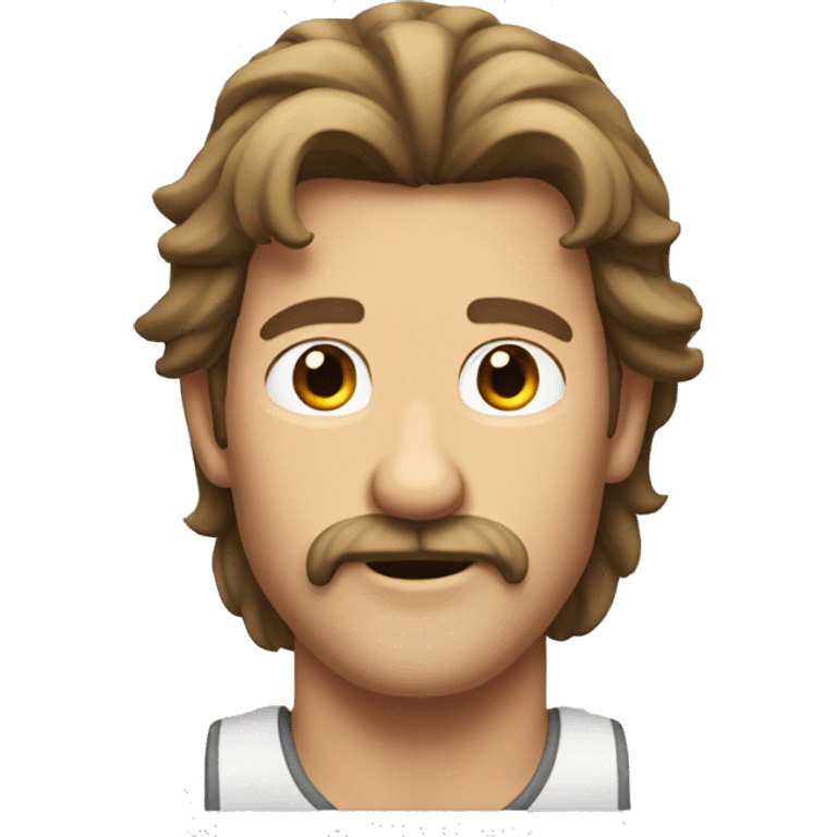 The most australian guy having a brown mullet and moustache  emoji