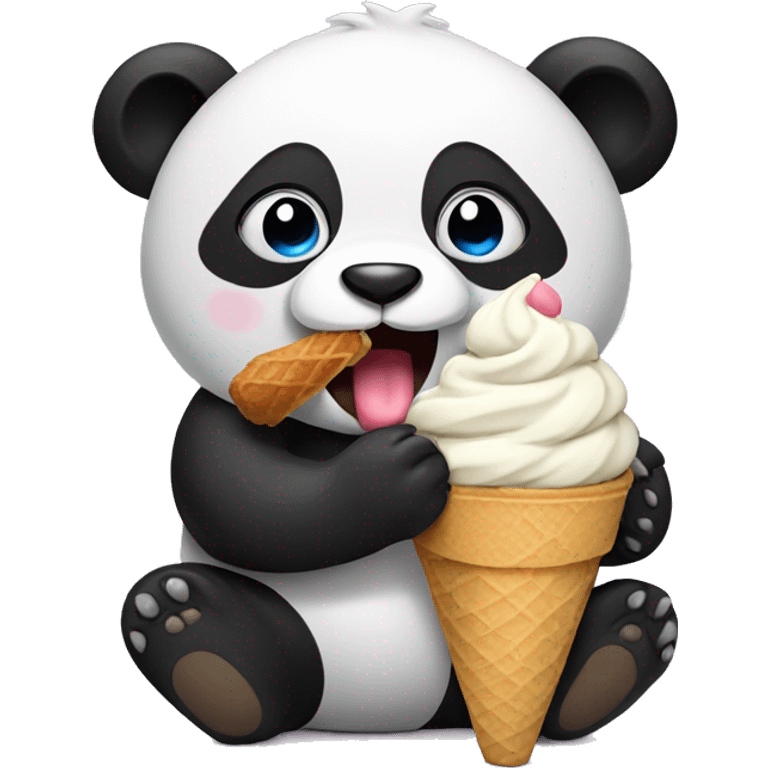 Panda eating ice cream emoji