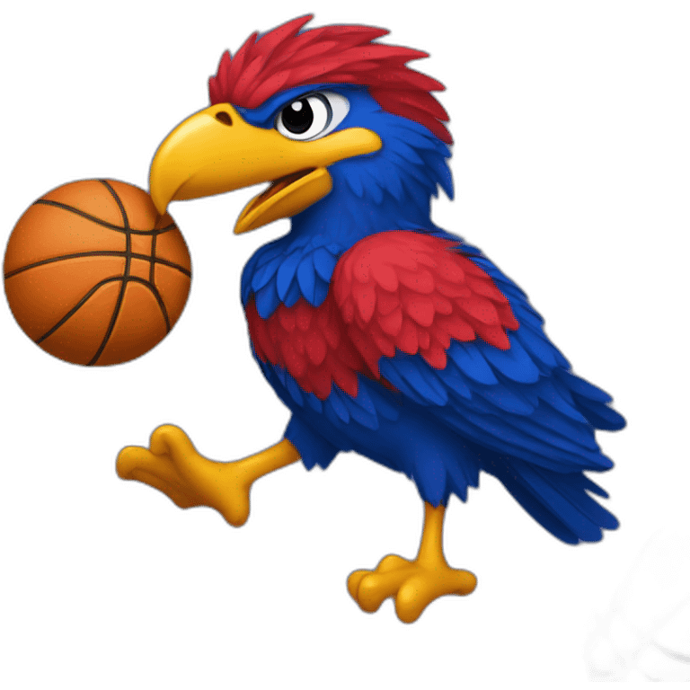 jayhawk bird holding basketball emoji