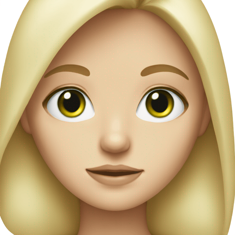 Blond white girl with green eyes  emoji