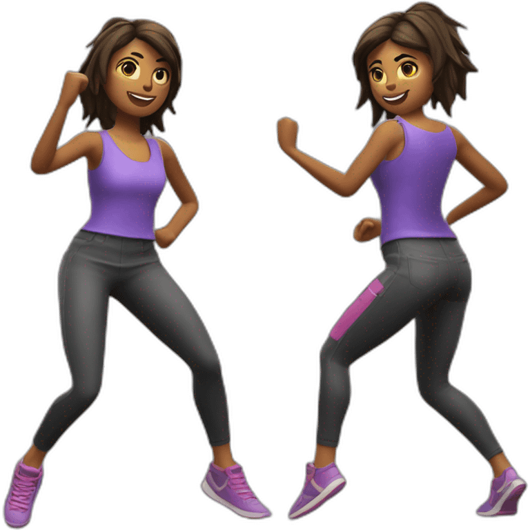 Une fille fassent une danse fornite emoji