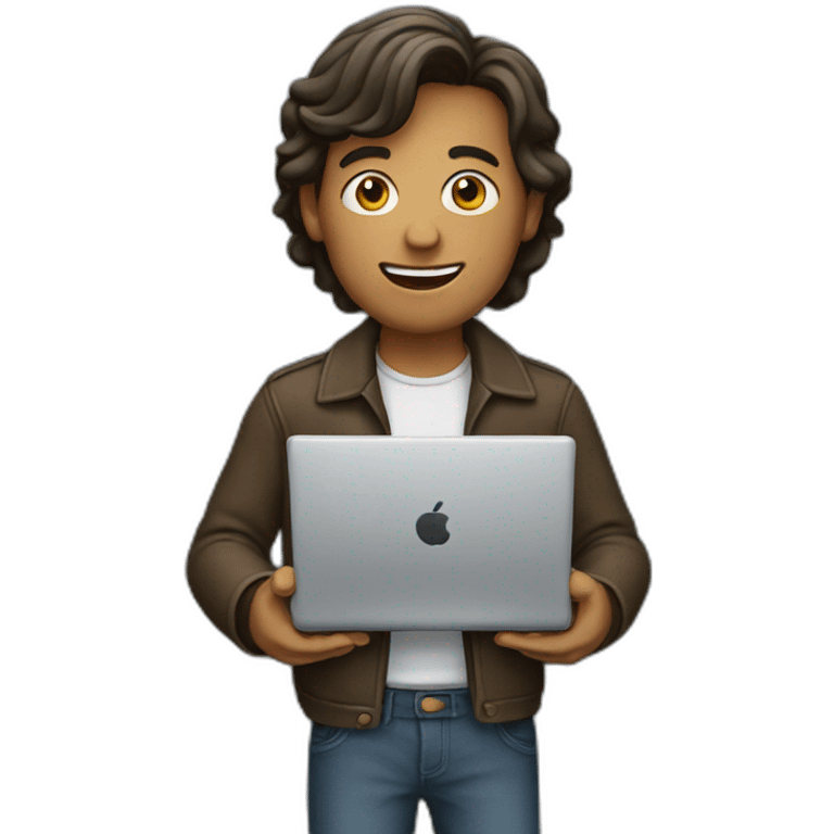 Man holding a laptop emoji