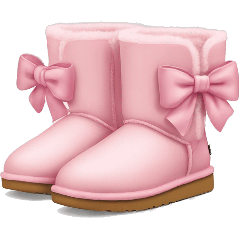 Pastel pink ugg shoes with bows  emoji