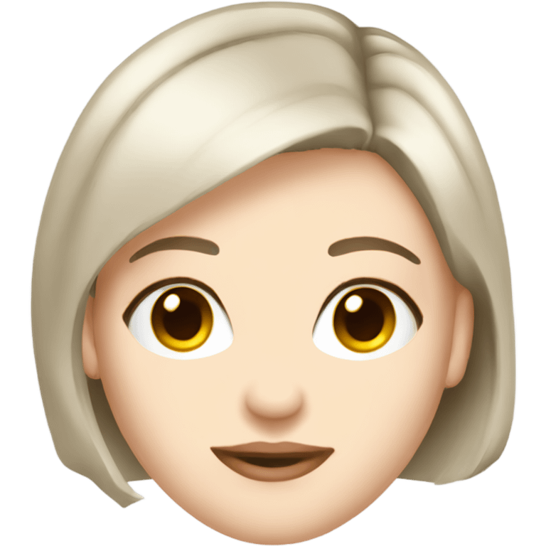 young pretty woman pale skin back bob haircut emoji