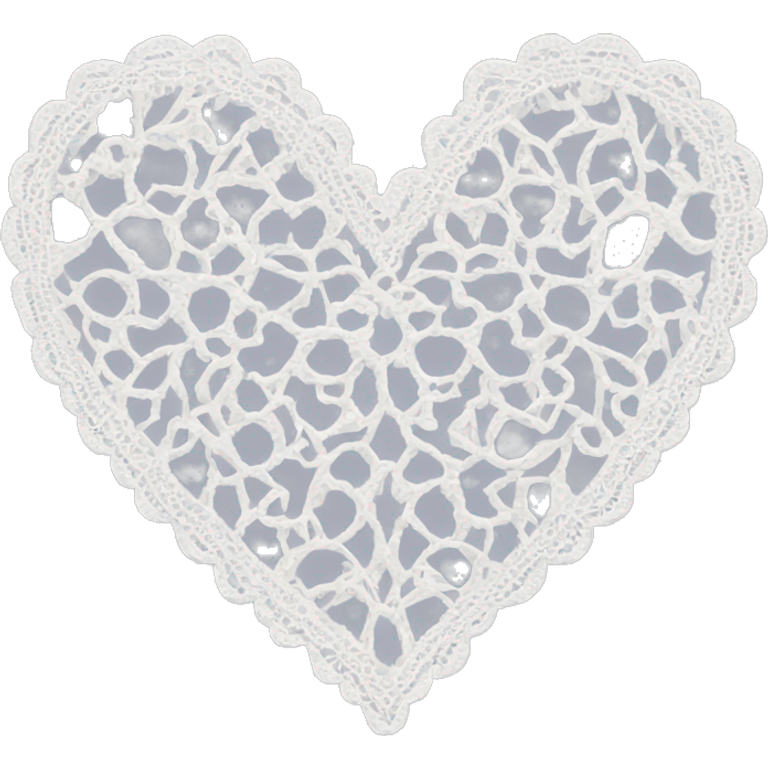 white lace heart  emoji