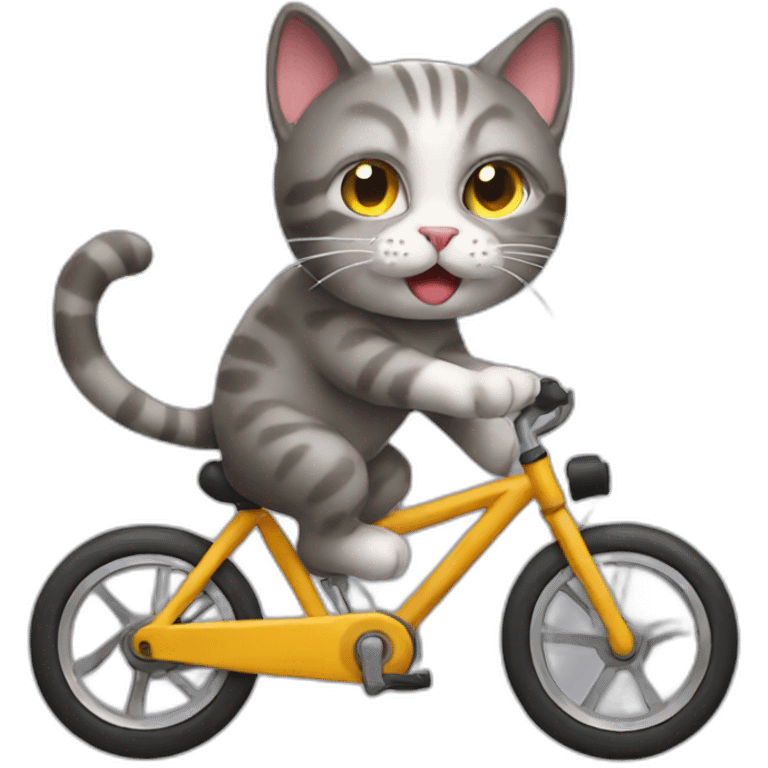 cat ride a cycle emoji