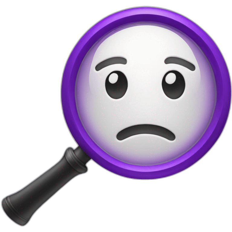 purple magnifying glass emoji