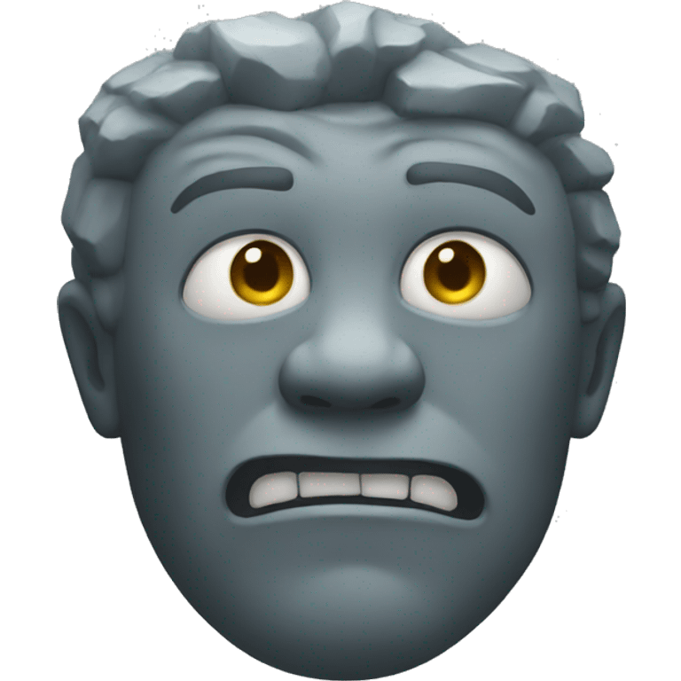 Stone statue scared emoji