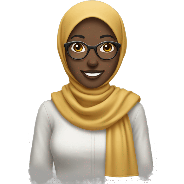 African smiling woman hijab shades  emoji